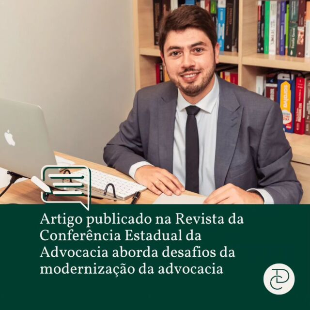 O advogado Alex Ferreira publicou artigo em que debate os desafios da modernização da advocacia. O artigo foi publicado em coautoria com a vice-diretora da Esa Sergipe, a professora Doutora \@samyleregina_ e veiculado nos anais da XI Conferência Estadual da Advocacia de Sergipe. Para leitura do artigo, basta acessar o link da bio. #CDAdvocacia #AdvocaciaSergipana #ConferenciaEstadualdaAdvocacia #AdvocaciaModerna #DesafiosparaAdvocacia